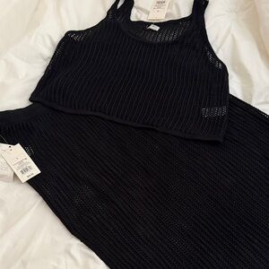 a new day Black Knit Swim Coverup